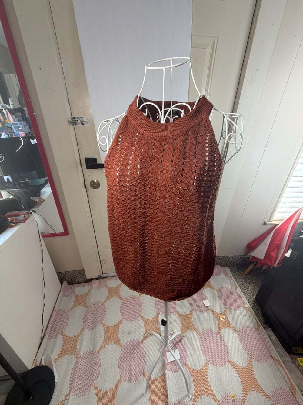 House of Harlow 1960 Brown Knit Halter Tank Top Size L